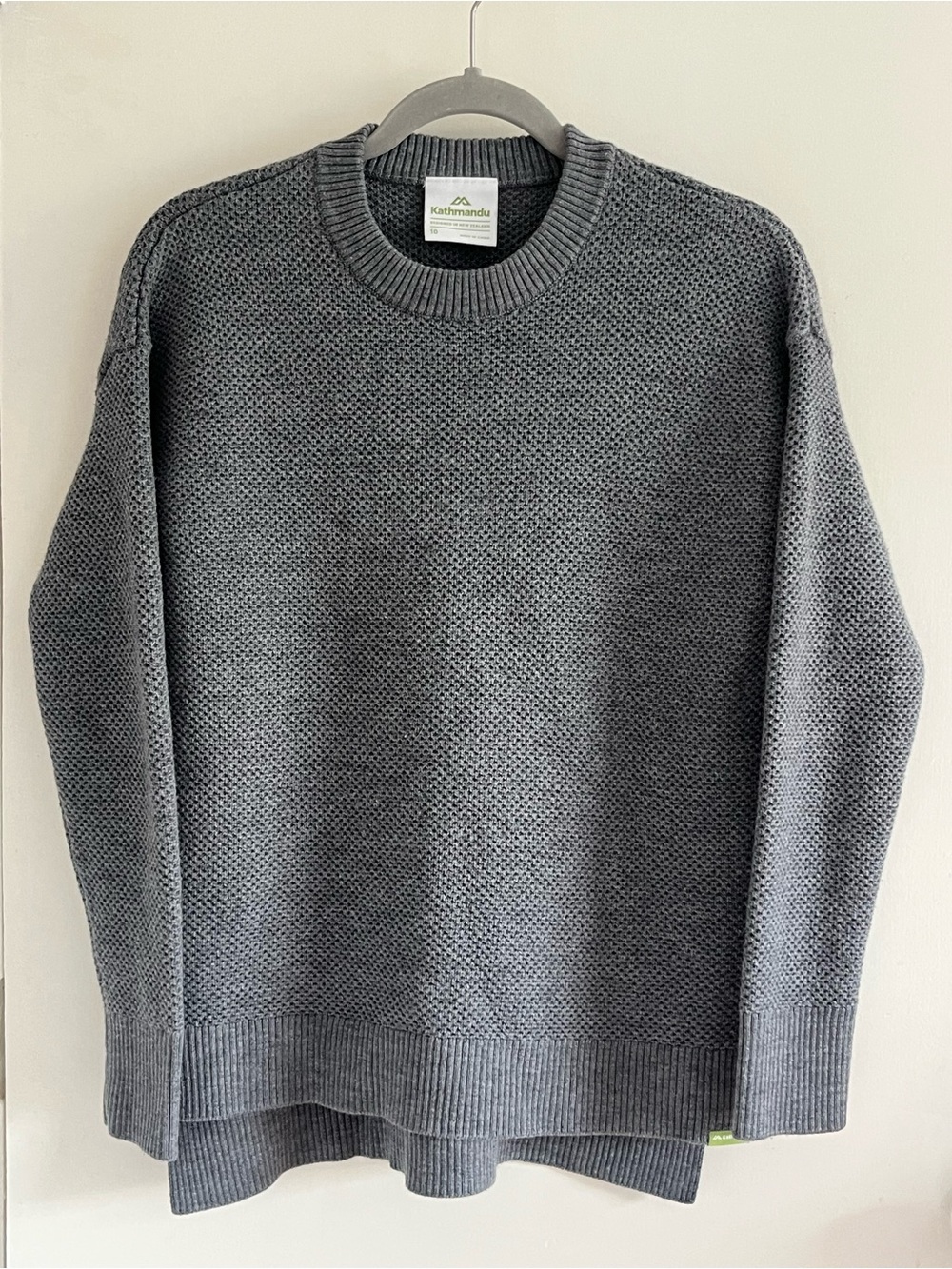 Kathmandu Extra Fine Merino Wool Knit Pullover Jumper Sweater Size 10 Gray